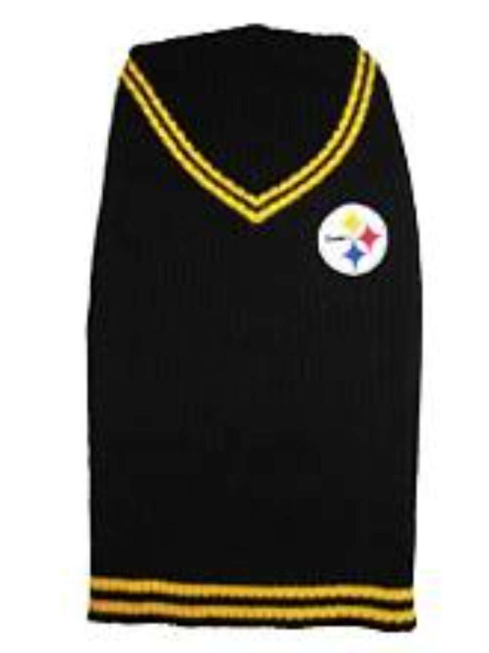Pets First Black & Yellow Knit Dog Vest with Team Patch
